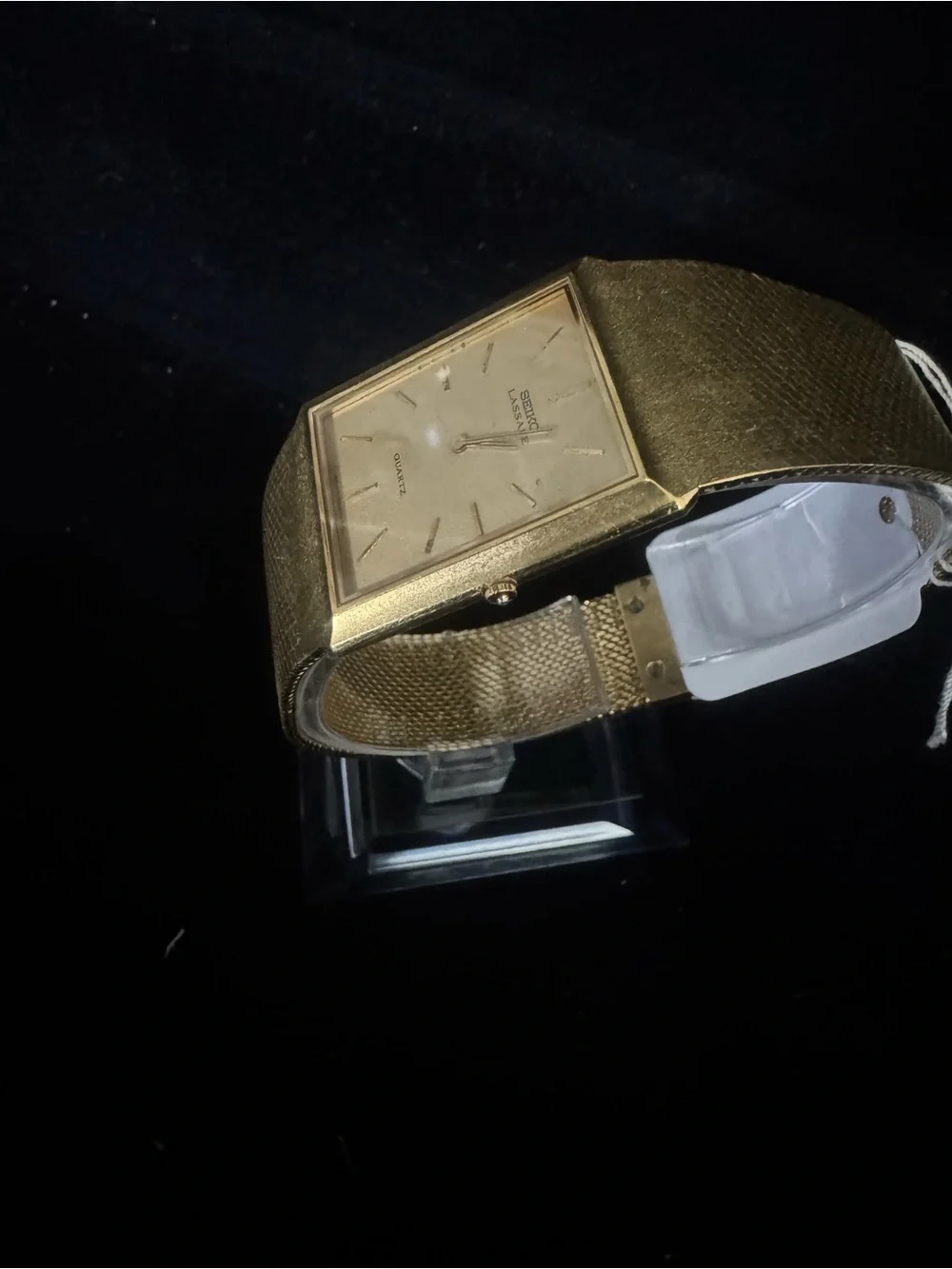 Seiko Lassale Rectangular Gold Tone Quartz Watch